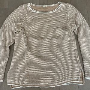 J Crew Tan and White Sweater Size Medium